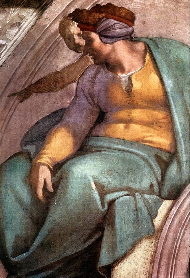 Michelangelo, lunetta, Uzziah - Jotham - Ahaz 02