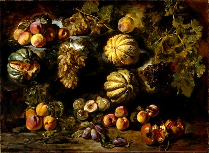 Michele Pace del Campidoglio - Still Life with Melons, Peaches, Figs, and Grapes - Google Art Project