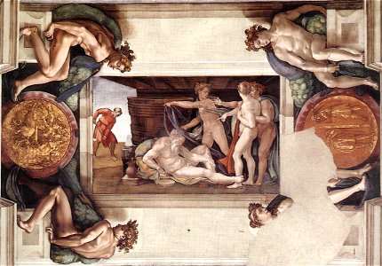 Michelangelo, Drunkenness of Noah 00