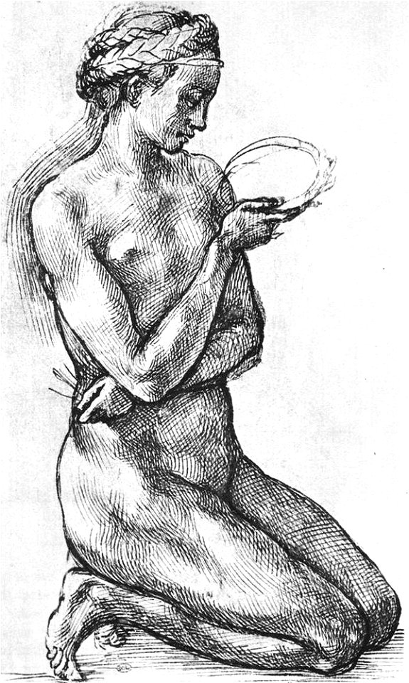 Michelangelo, Nude Woman on her Knees
