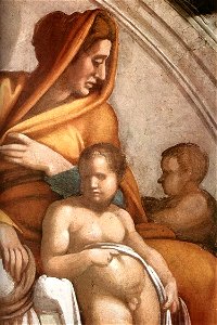 Michelangelo, lunetta, Uzziah - Jotham - Ahaz 03. Free illustration for personal and commercial use.