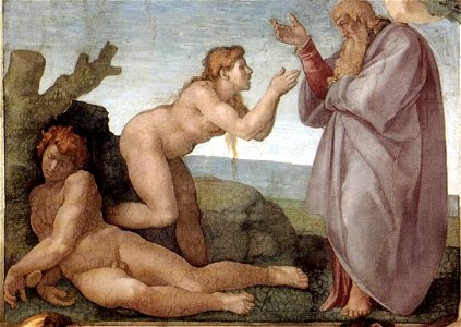 Michelangelo, Creation of Eve 01. Free illustration for personal and commercial use.