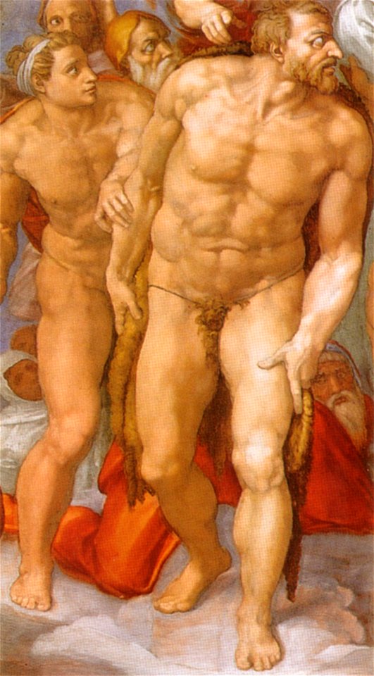 Michelangelo, giudizio universale, dettagli 16 giovanni battista