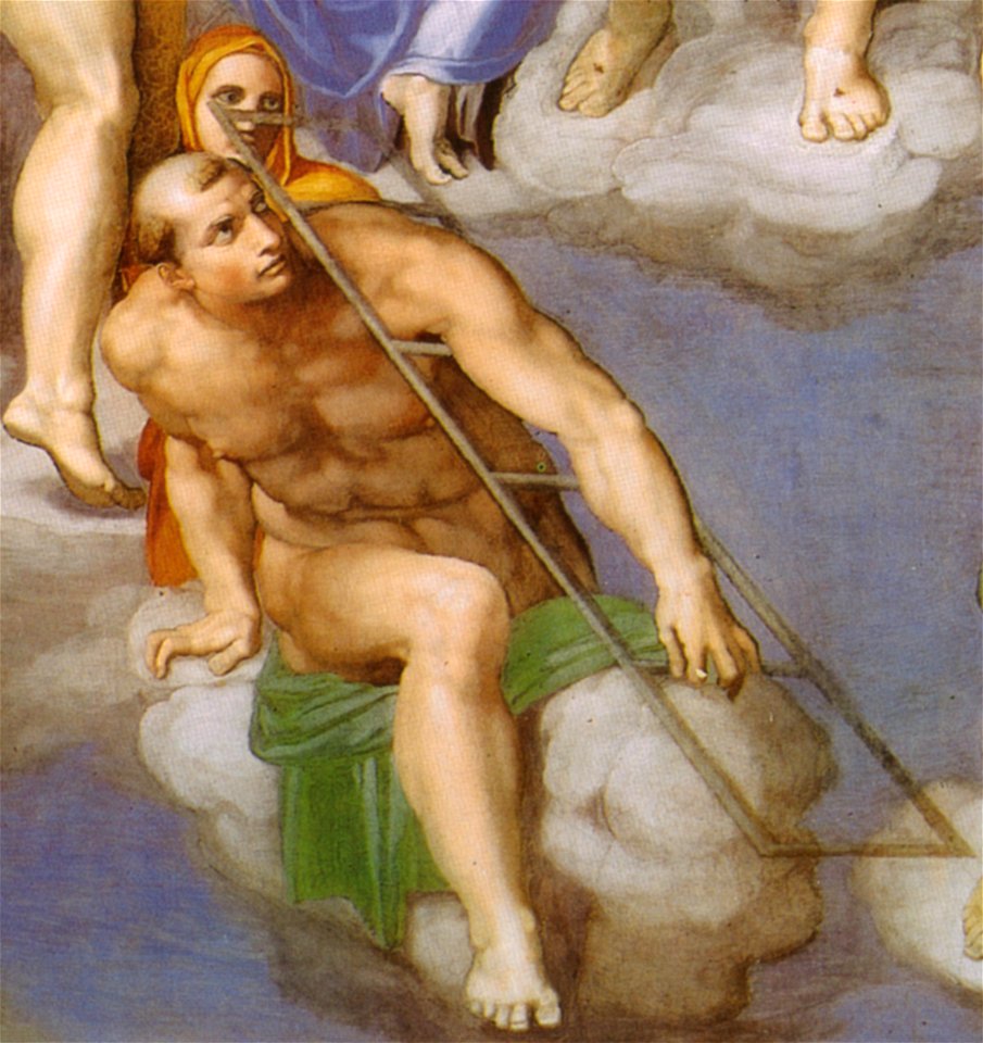 Michelangelo, giudizio universale, dettagli 23 san lorenzo