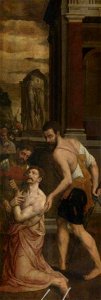 Michiel Coxie (I) - Een episode uit de marteling van de H. Joris - 374 - Royal Museum of Fine Arts Antwerp. Free illustration for personal and commercial use.