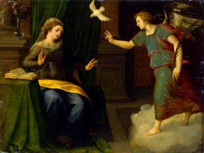 Michiel Coxie - Annunciation - WGA05576. Free illustration for personal and commercial use.