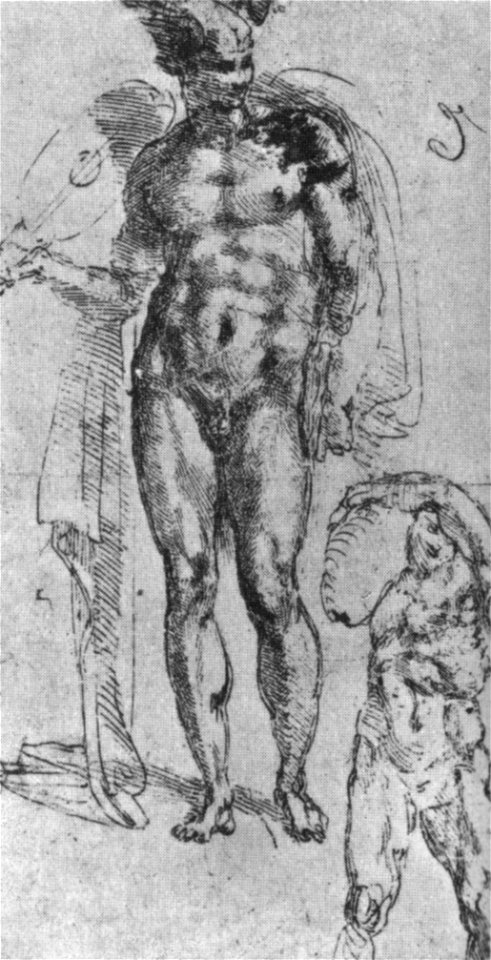 Michelangelo, studio forse per il cupido-apollo, louvre 2