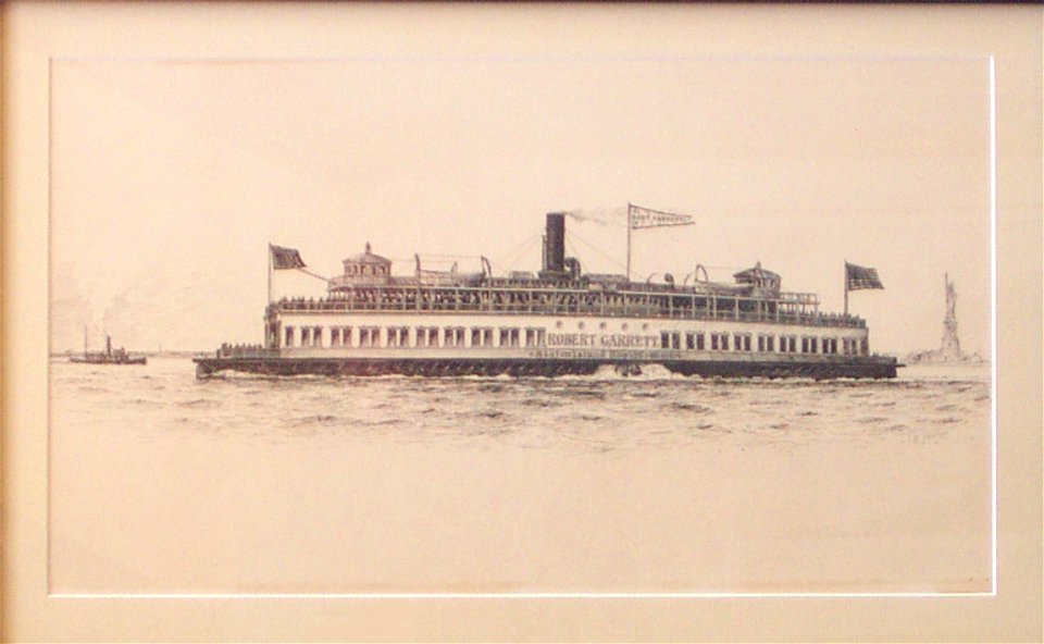 New York Harbor Ferryboat Robert Garrett, 1887, by Samuel Ward Stanton