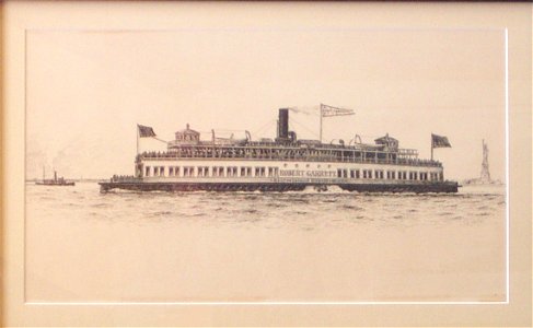 New York Harbor Ferryboat Robert Garrett, 1887, by Samuel Ward Stanton