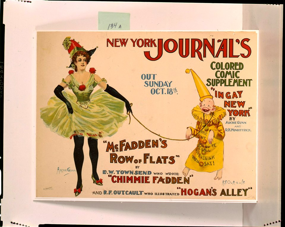 New York Journal's colored comic supplement In gay New York by Archie Gunn and R.K. Munkittrick-McFadden's row of flats by E.W. Townsend ... - Archie Gunn ; R.F. Outcault. LCCN93504523