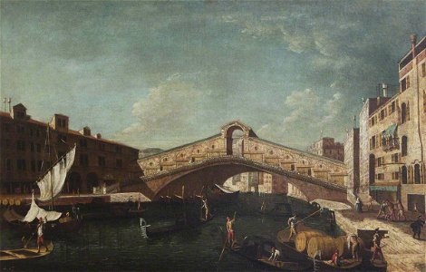Michele Giovanni Marieschi (1710-1743) (style of) - View of the Rialto, Venice - 355473 - National Trust