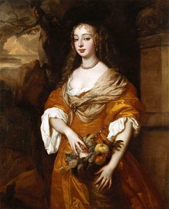 Jane Needham, Mrs Myddleton, 1663-5 by Lely. Free illustration for personal and commercial use.