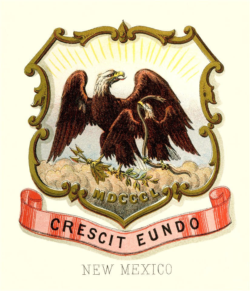 New Mexico territory coat of arms (illustrated, 1876)