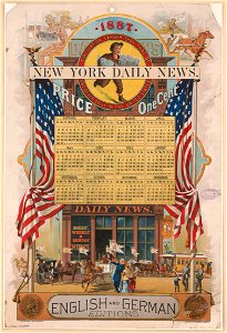 New York Daily News, price one cent, English and German editions - lith. Lindner, Eddy & Clauss, N.Y. LCCN2018646801