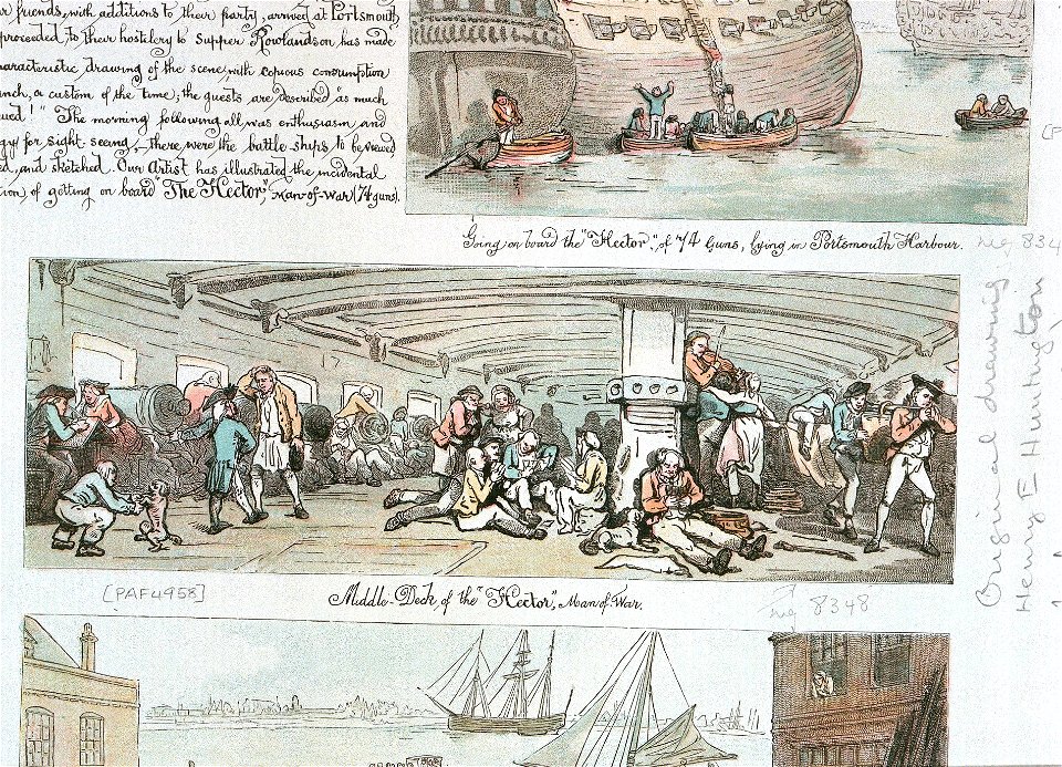 Middle-Deck of the Hector of Man of War (caricature) RMG PW4958