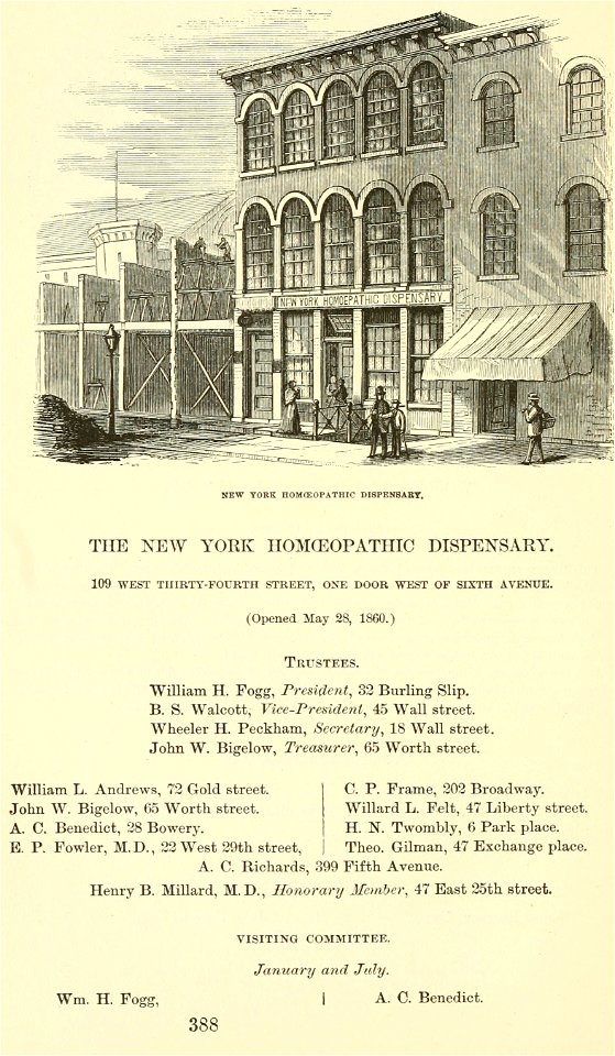 New York Homeopathic Dispensary, Valentine's Manual