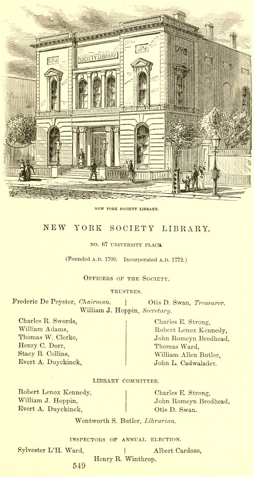 New York Society Library, Valentine's Manual