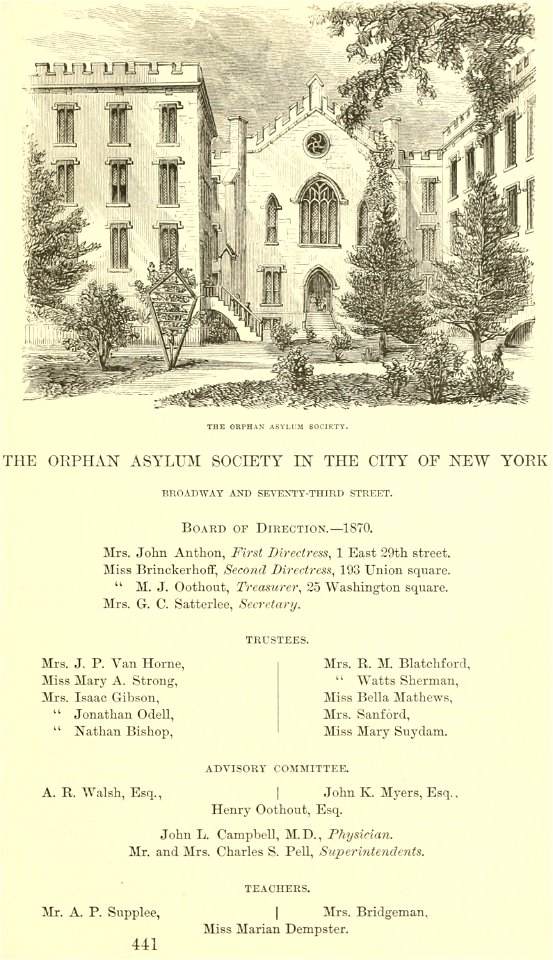 New York Orphan Asylum, Valentine's Manual