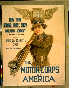 New York Spring horse show, Durland's Academy ... New York, April 29, 30, May 1, 1919, for the benefit of the Motor-corps of America - Howard Chandler Christy. LCCN97520329. Free illustration for personal and commercial use.