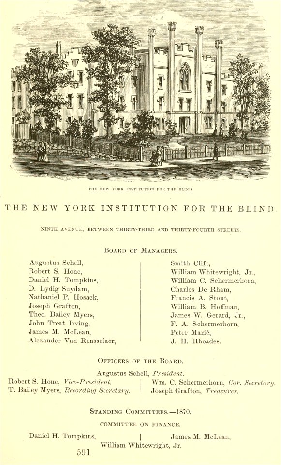 New York Institution for the Blind, Valentine's Manual