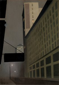 New York Night, No 2 by George Ault (1921). Free illustration for personal and commercial use.