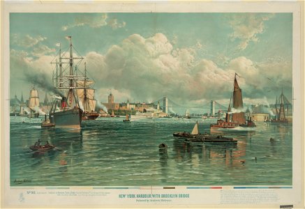 New York Harbour with Brooklyn Bridge - Andrew Melrose. LCCN2006677677
