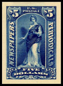 Newspapers periodicals 5-dollars die proof 1915 issue