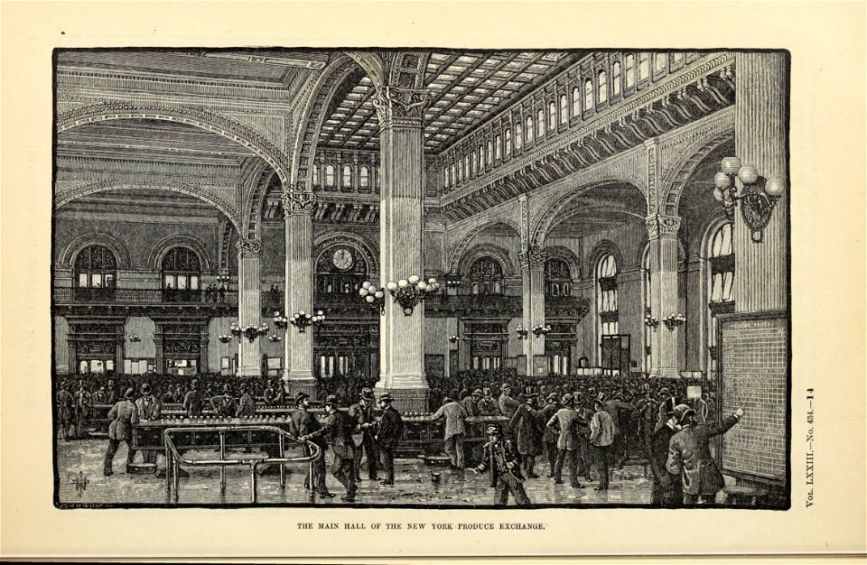 New York Produce Exchange, Main Hall, Harper's Monthly V. 73