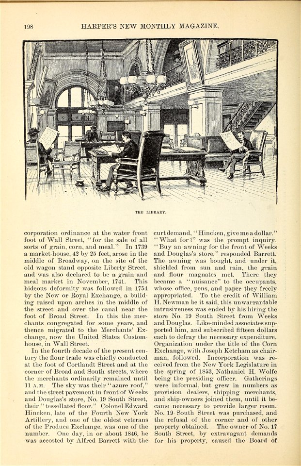 New York Produce Exchange, Library, Harper's Monthly V. 73