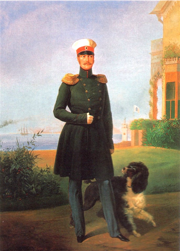 Nicholas I of Russia with dog by G.Botmann