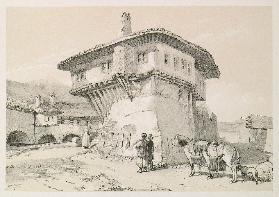 New Orsova; Exterior of the Pasha'a residence - Lewis John F - 1838