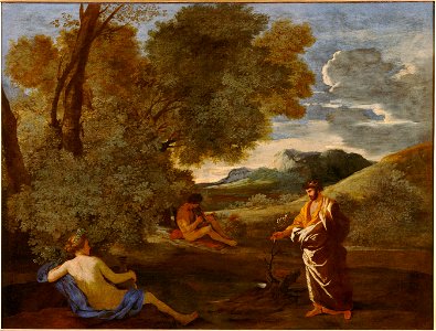 Midas transformant en or le rameau d'une yeuse - Poussin - musée Condé