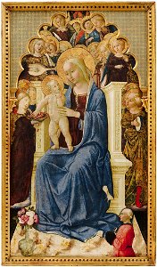 Niccolò da Foligno - The Madonna Enthroned, from a triptych - 1927.207.1 - Fogg Museum