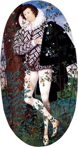 Nicholas Hilliard - A Youth Leaning Against a Tree Among Roses - WGA11424