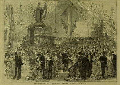 New-Year's Eve Ball on Board HMS Caledonia, at Malta, 31 December 1868 - ILN0-1869