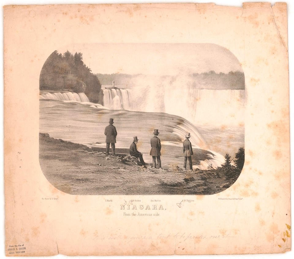 Niagara, from the American side - on stone by J. Queen ; P.S. Duval & Co's Steam lith. Press Philada. LCCN2014649377