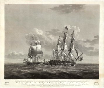 Nicholas Pocock, the Capture of HMS Java. Free illustration for personal and commercial use.