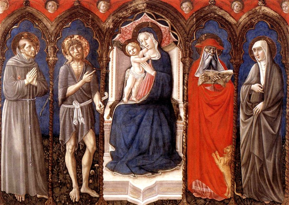 Niccolo di Liberatore Virgen y niño con cuatro santos 1468 GN arte antica roma