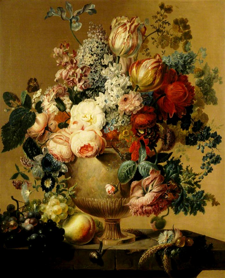 Nicolaas Frederik Knip (1741-1808) - A Stone Urn with Flowers and Fruit - 1449090 - National Trust