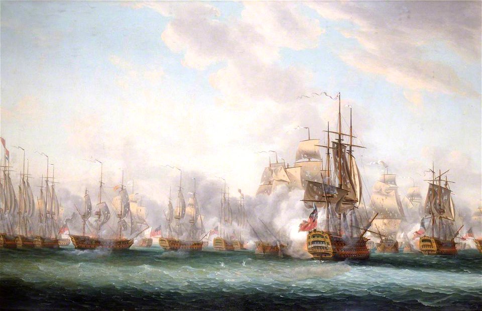 Nicholas Pocock (1740-1821) - The Battle of the Saints, 12 April 1782 - BHC0444 - Royal Museums Greenwich