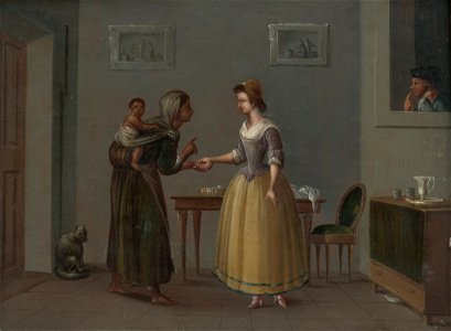 Neznámy maliar - Veštenie z dlane - M 384 - Ernest Zmeták Art Gallery