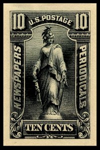 Newspapers periodicals 10c die proof 1915 issue