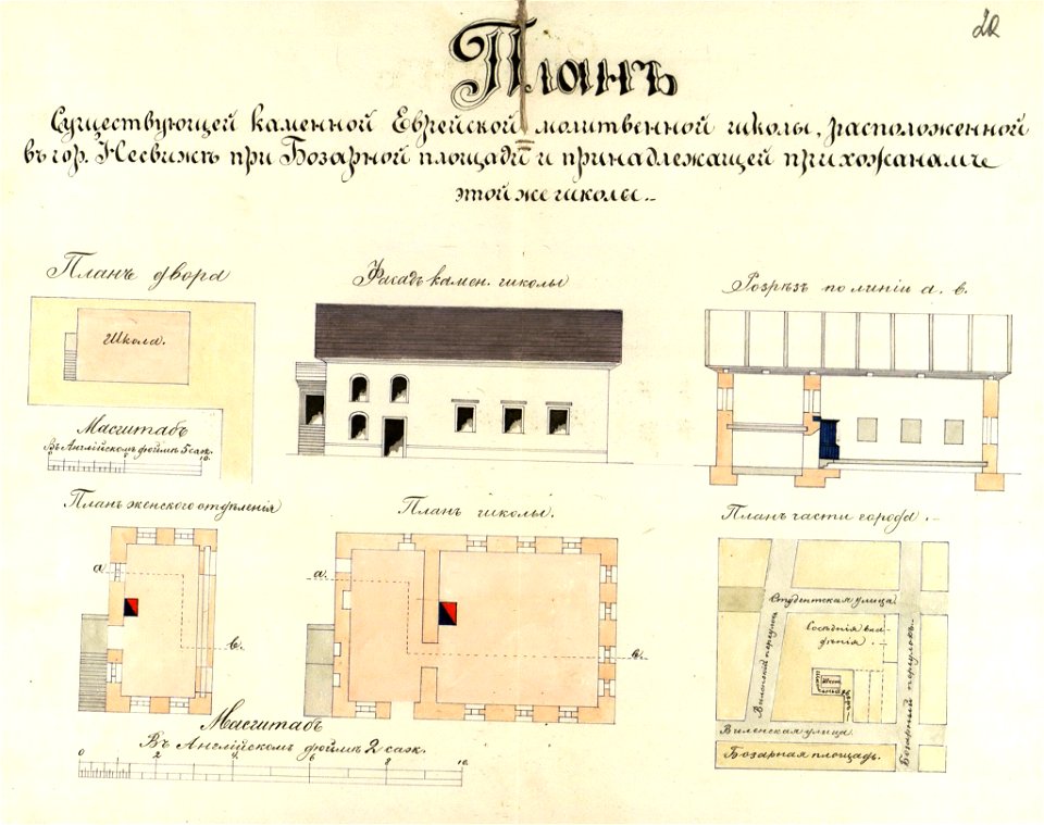 Niaśviž, Rynak. Нясьвіж, Рынак (1895)