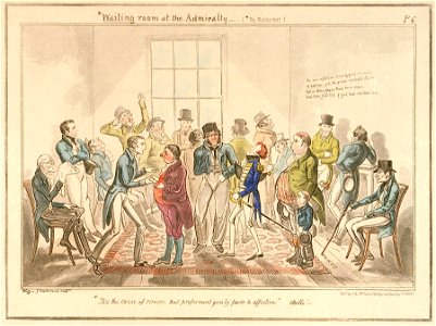 Midshipman Blockhead, Waiting room at the Admiralty. (no misnomer) (caricature) RMG PU4726