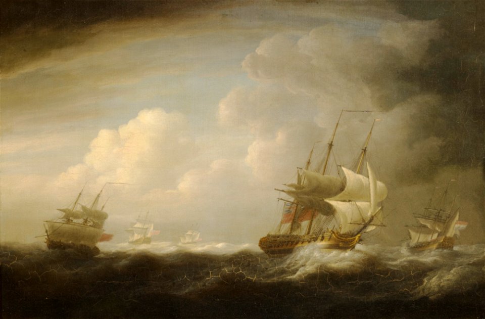 Nicholas Pocock (1740-1821) - Ships in a Gale - RCIN 400541 - Royal Collection