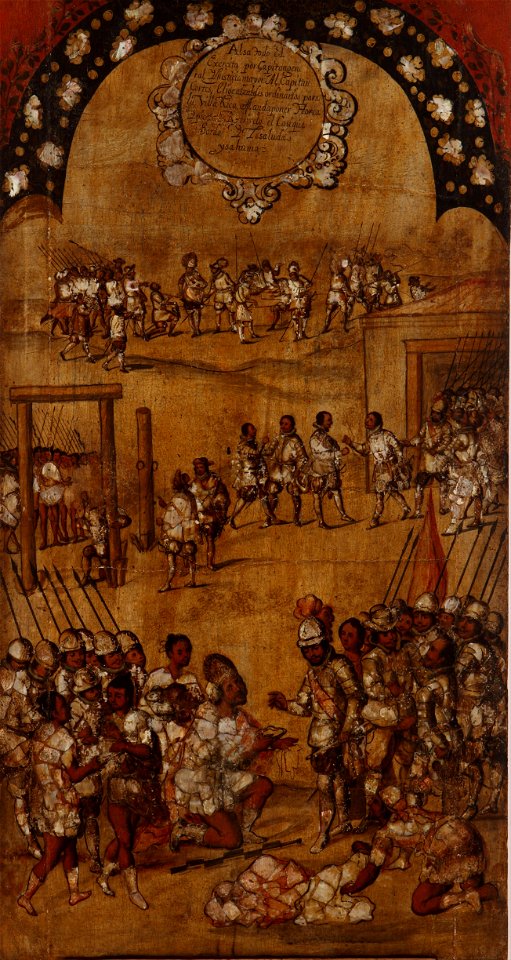 Miguel Gonzales - La Conquista de México. Tabla III - Google Art Project