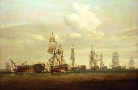 Nicholas Pocock (1740-1821) - Sir Richard Strachan's Action off Ferrol - RCIN 402000 - Royal Collection