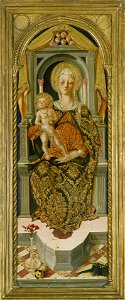 Nicola di Maestro Antonio (di Ancona) - Madonna and Child Enthroned - 75.53 - Minneapolis Institute of Arts