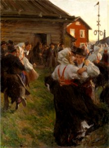 Midsommardans av Anders Zorn 1897. Free illustration for personal and commercial use.