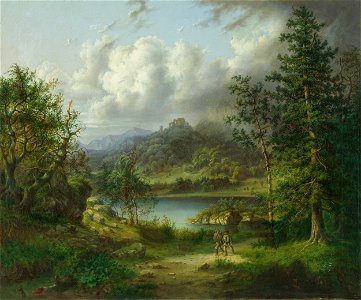 Neznámy maliar - Krajina so zrúcaninou hradu - M 128 - Ernest Zmeták Art Gallery